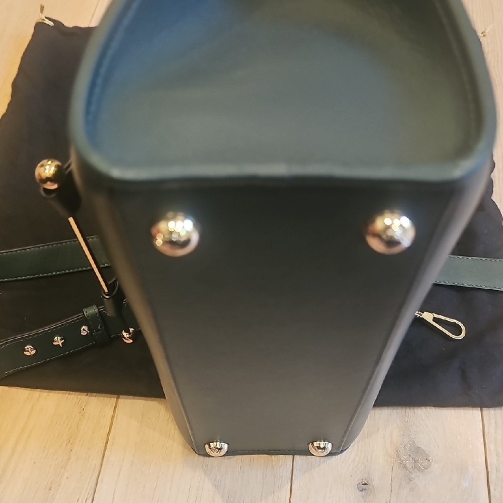 Strathberry Midi Dark Green Leather Tote - Picture 12 of 12